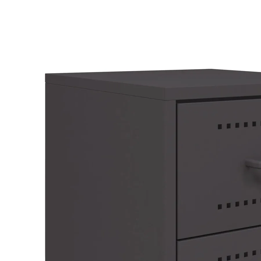 Tables de chevet 2 pcs noir 36x39x60,5 cm acier - 10