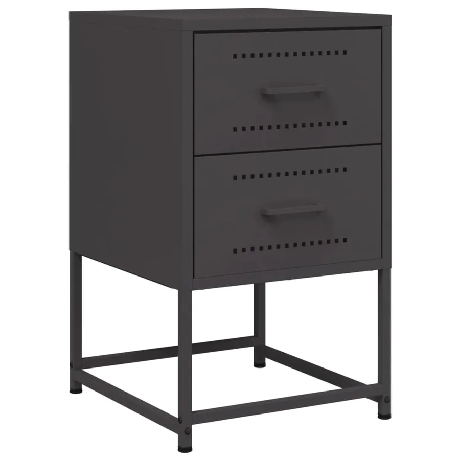 Tables de chevet 2 pcs noir 36x39x60,5 cm acier - 6