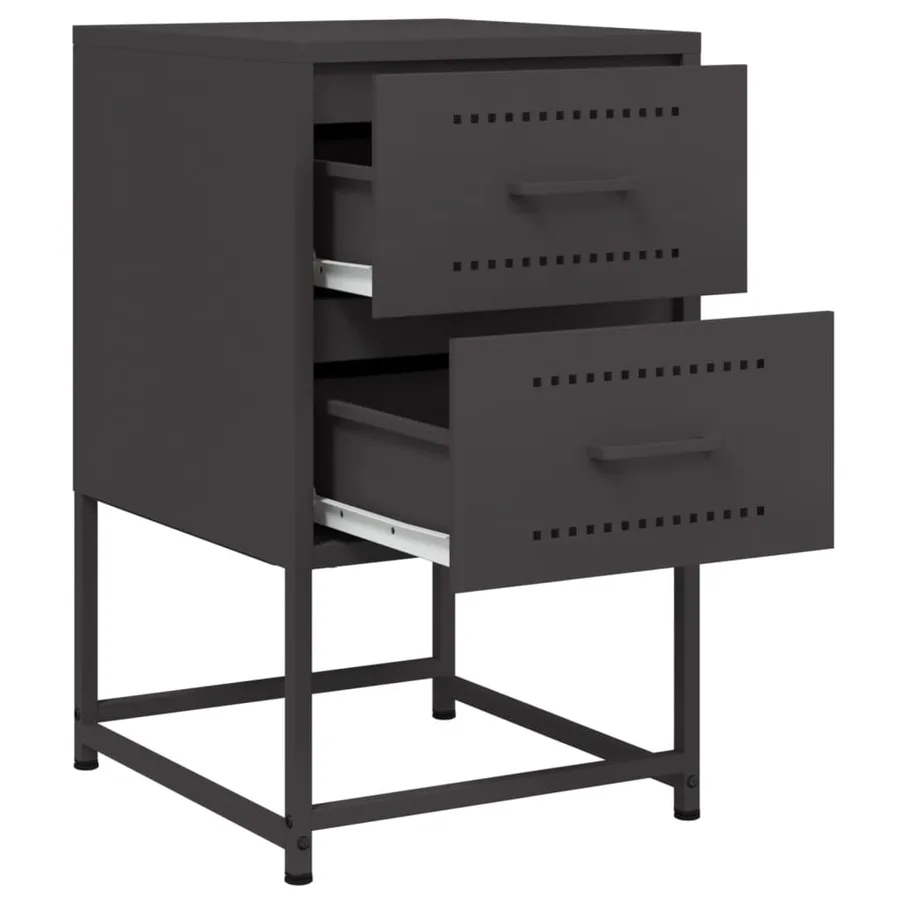 Tables de chevet 2 pcs noir 36x39x60,5 cm acier - 9