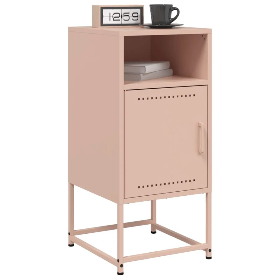 Tables de chevet 2 pcs rose 36x39x78 cm acier - 4