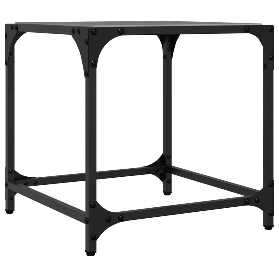 Tables basses avec dessus en verre noir 2 pcs 40x40x40 cm acier - 6