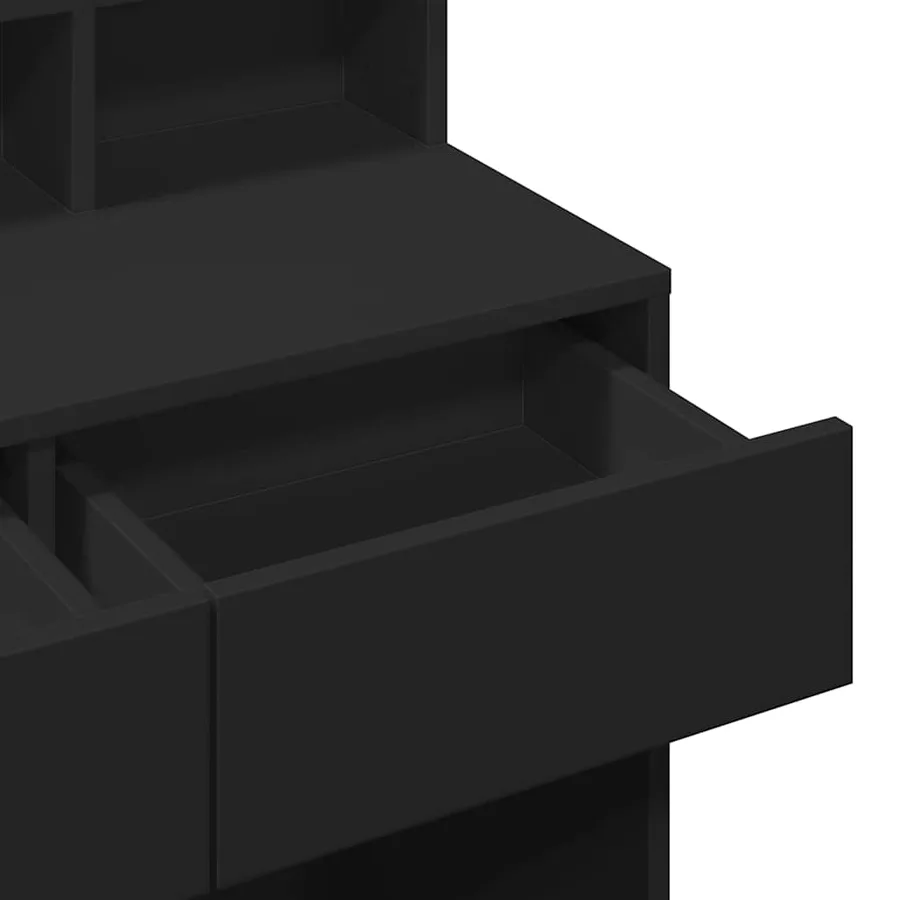 Coiffeuse avec LED noir 80x41x134,5 cm - 11