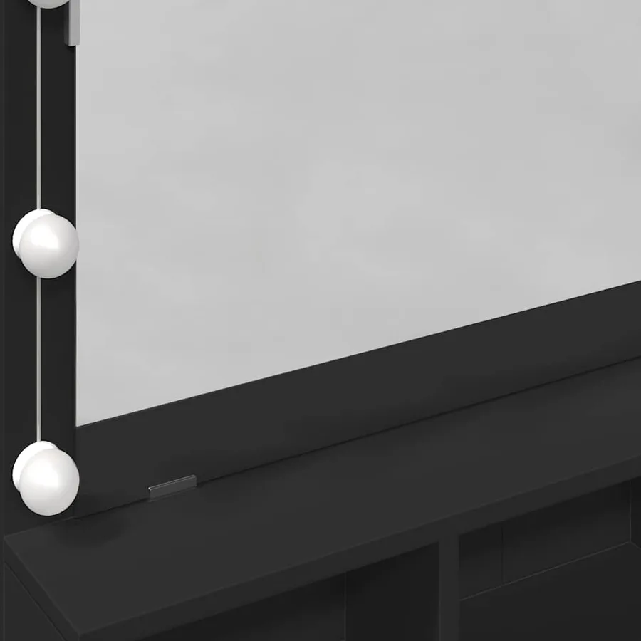 Coiffeuse avec LED noir 80x41x134,5 cm - 12