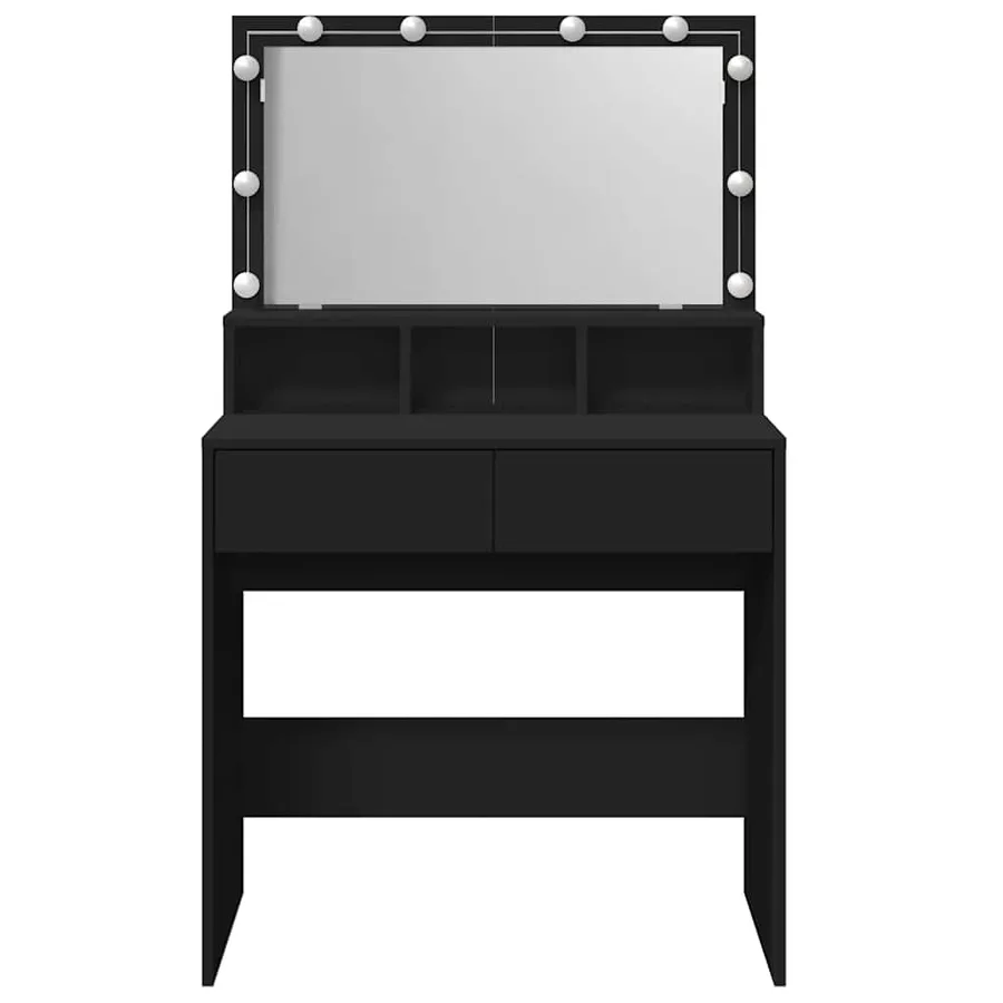 Coiffeuse avec LED noir 80x41x134,5 cm - 5