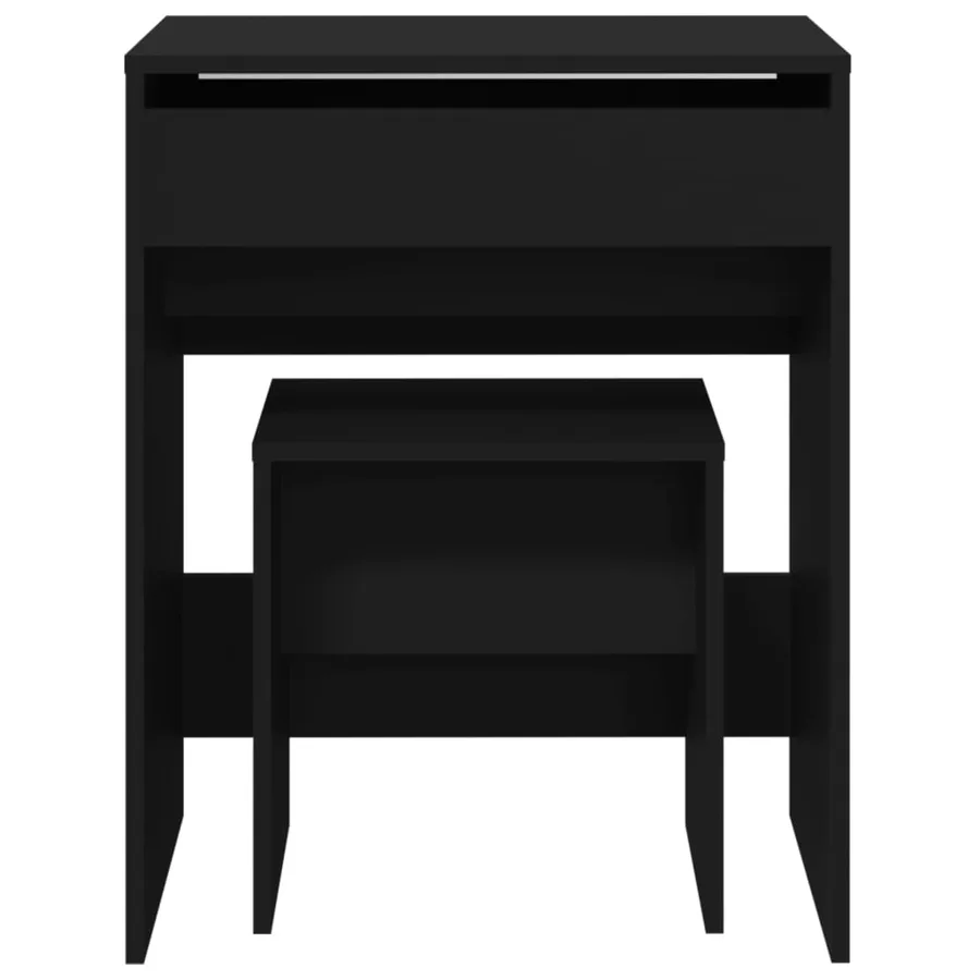 Coiffeuse et tabouret noir 60x40x113,5 cm - 5