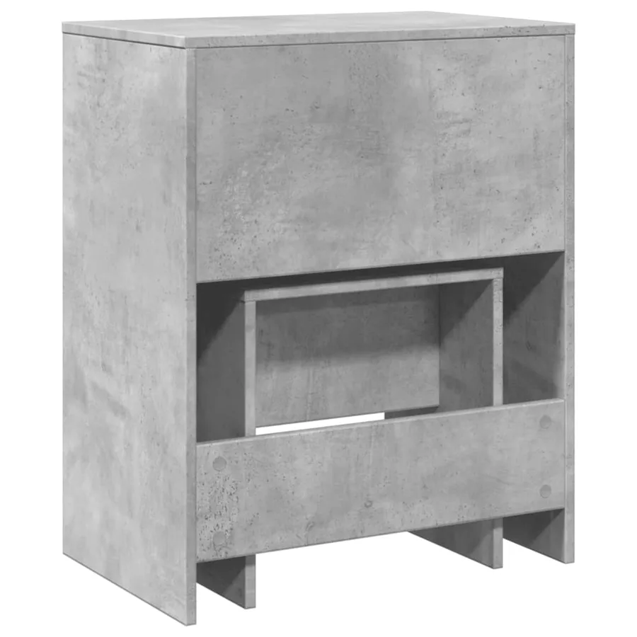 Coiffeuse et tabouret gris béton 60x40x113,5 cm - 7
