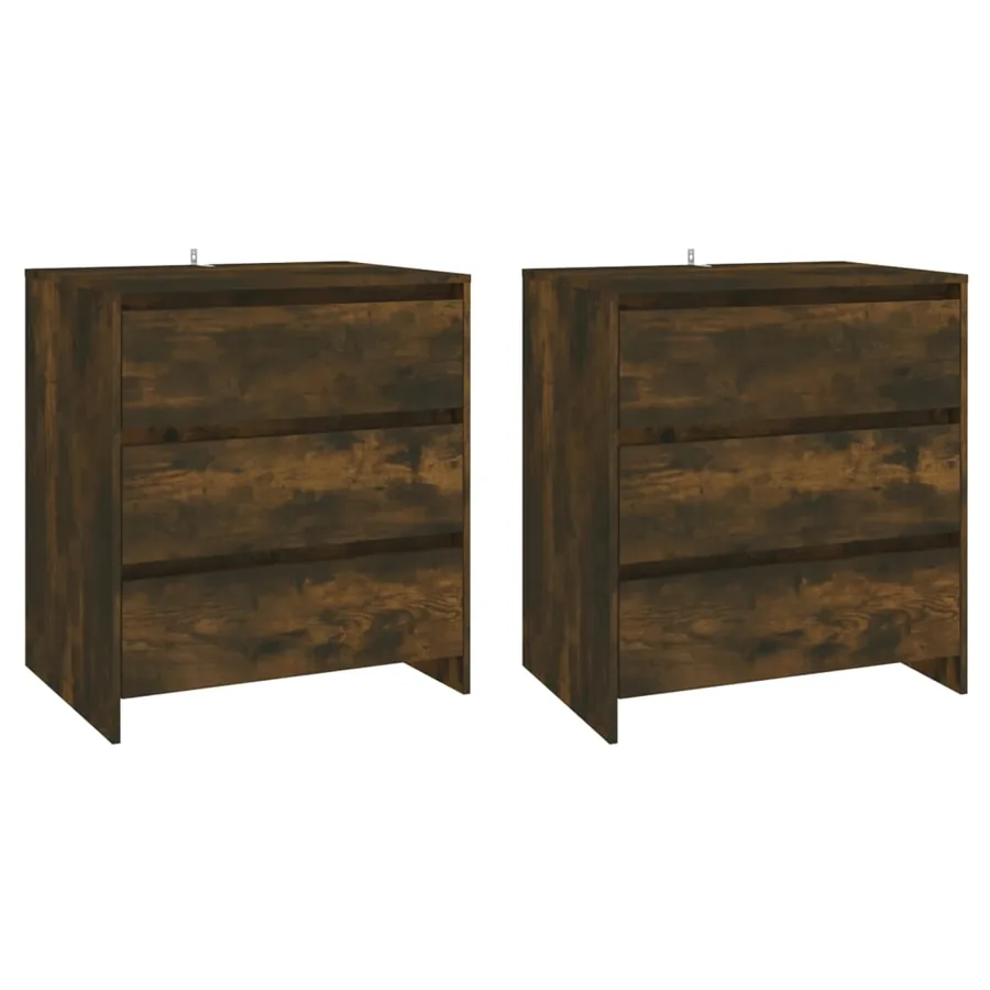 Buffets 3 pcs Chêne fumé Bois d'ingénierie - 3