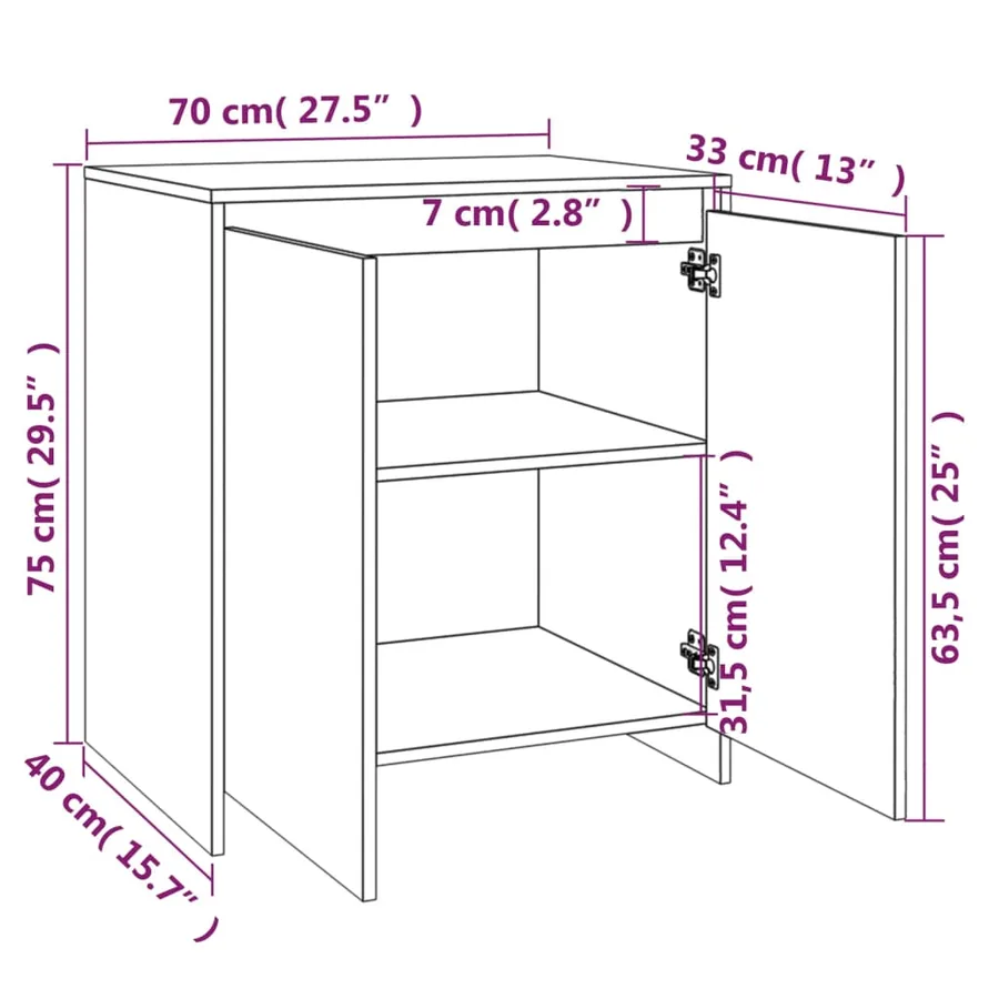 Buffets 3 pcs Chêne fumé Bois d'ingénierie - 7