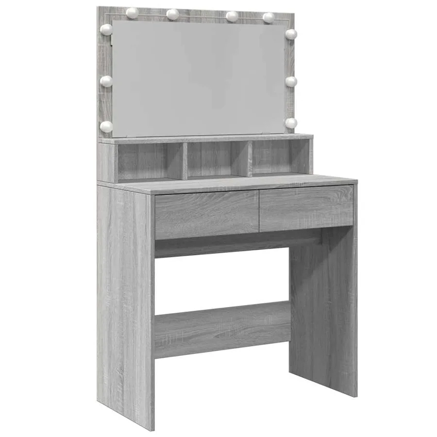 Coiffeuse avec LED sonoma gris 80x41x134,5 cm - 2