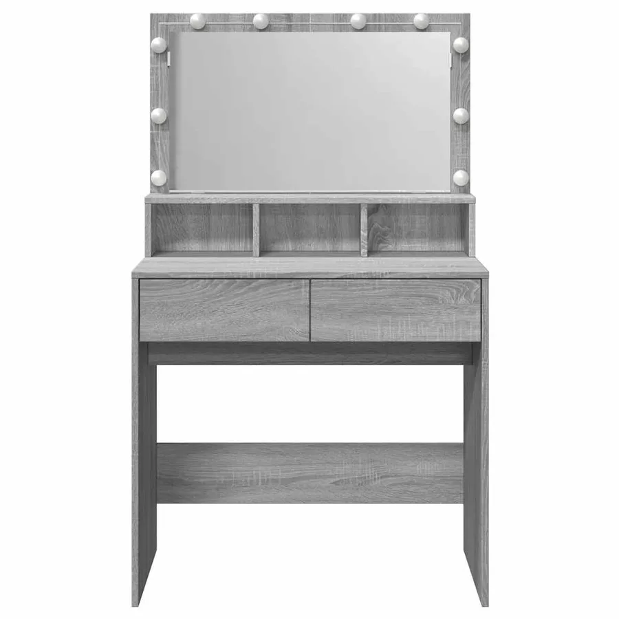 Coiffeuse avec LED sonoma gris 80x41x134,5 cm - 5