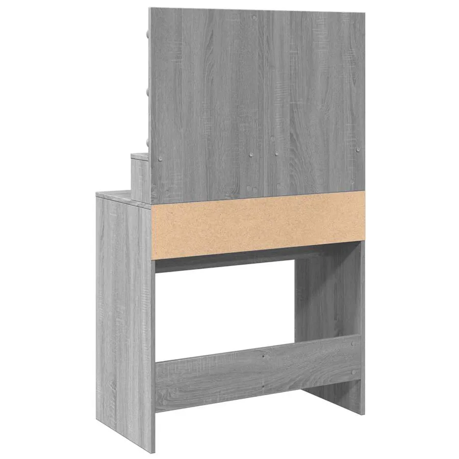 Coiffeuse avec LED sonoma gris 80x41x134,5 cm - 7
