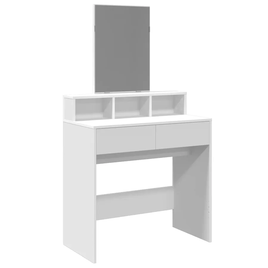 Coiffeuse avec miroir blanc 80x41x144,5 cm - 2