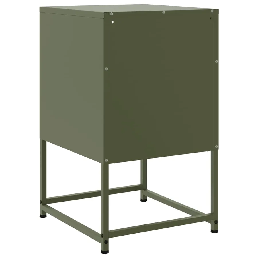 Table de chevet vert olive 36x39x60,5 cm acier - 8