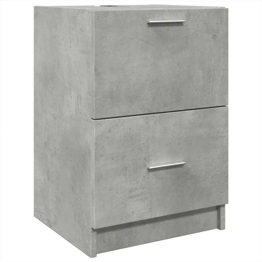 Armoire d'évier gris béton 40x37x59 cm bois d'ingénierie - 2