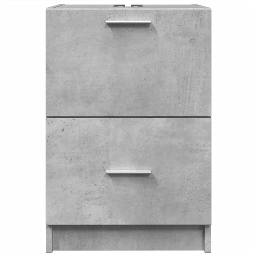 Armoire d'évier gris béton 40x37x59 cm bois d'ingénierie - 4