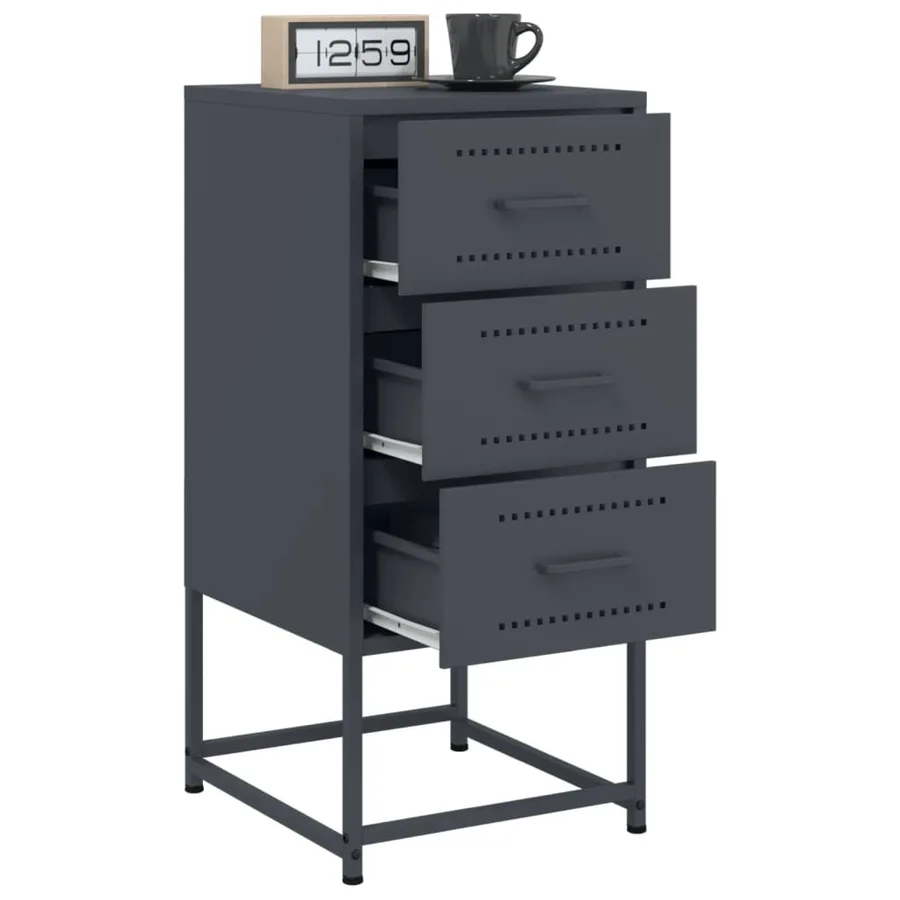 Tables de chevet 2 pcs anthracite 36x39x78 cm acier - 4