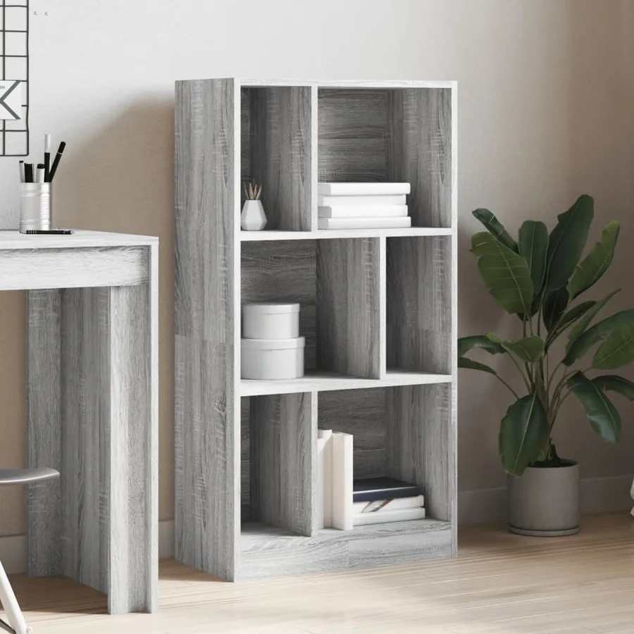 Bibliothèque sonoma gris 57x28,5x107,5 cm bois d'ingénierie - 3