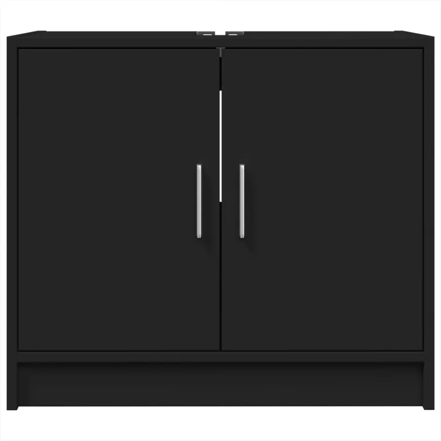 Armoire d'évier noir 63x29x55 cm bois d'ingénierie - 4