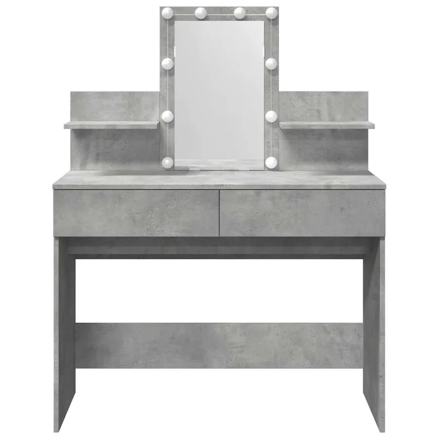 Coiffeuse avec LED gris béton 100x40x130 cm - 5