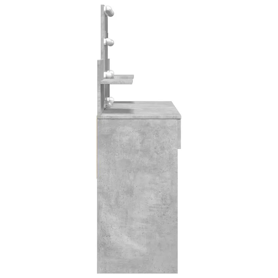 Coiffeuse avec LED gris béton 100x40x130 cm - 6