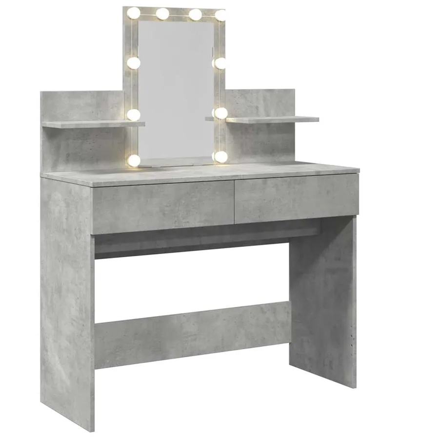 Coiffeuse avec LED gris béton 100x40x130 cm - 8