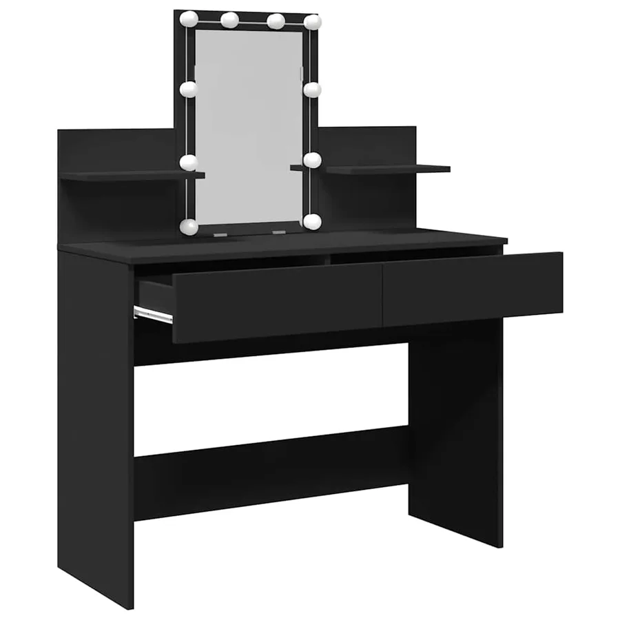 Coiffeuse avec LED noir 100x40x130 cm - 9