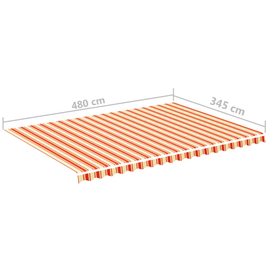 Tissu de remplacement pour auvent jaune et orange 5x3,5 m polyester - 6