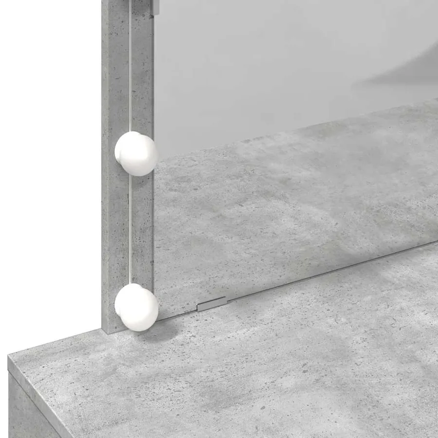 Coiffeuse avec LED gris béton 100x40x120 cm - 12