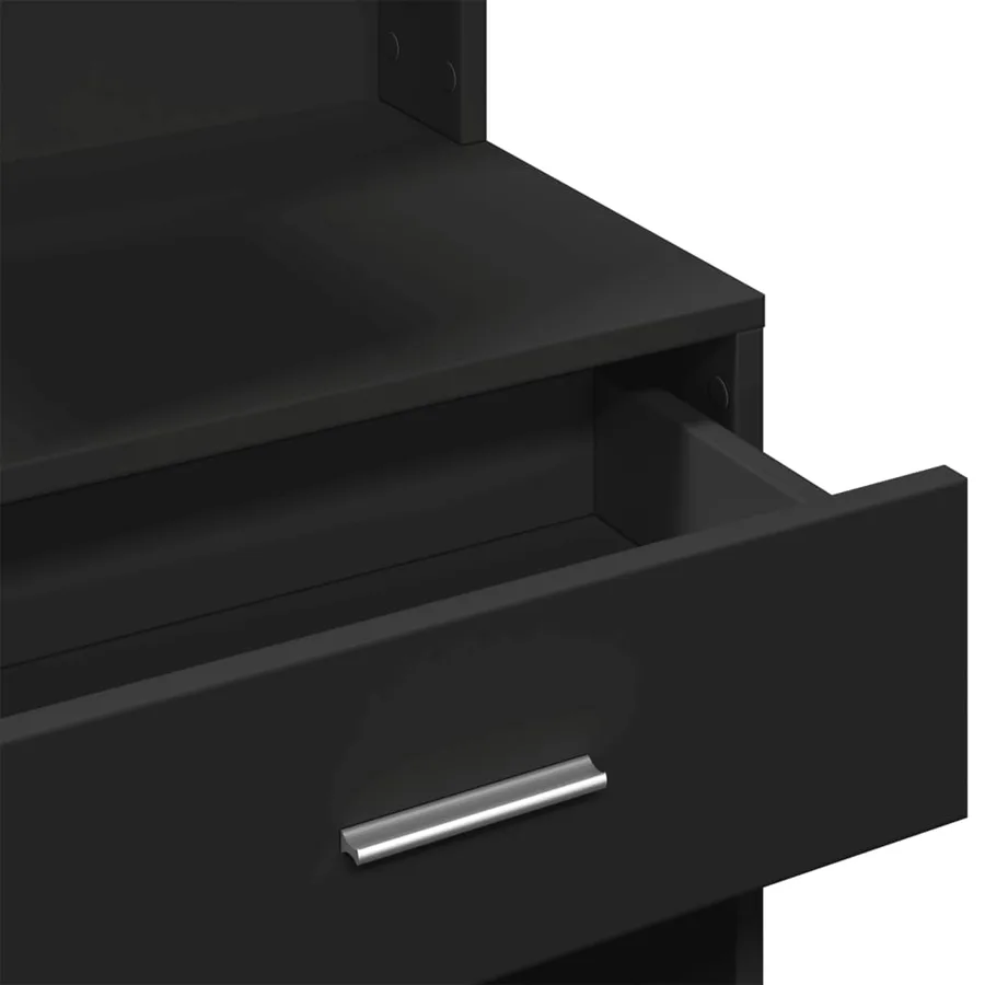 Coiffeuse avec armoire noir 80x35x132 cm - 10