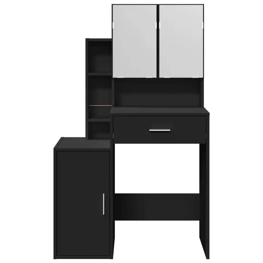 Coiffeuse avec armoire noir 80x35x132 cm - 5