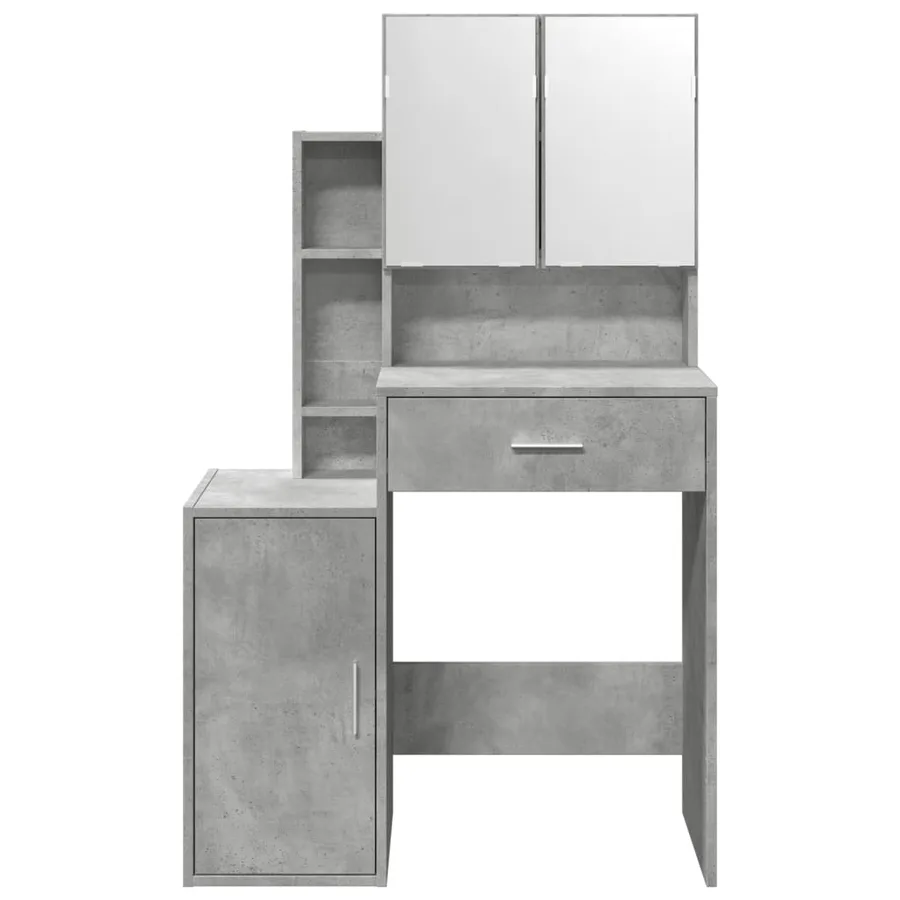 Coiffeuse avec armoire gris béton 80x35x132 cm - 5