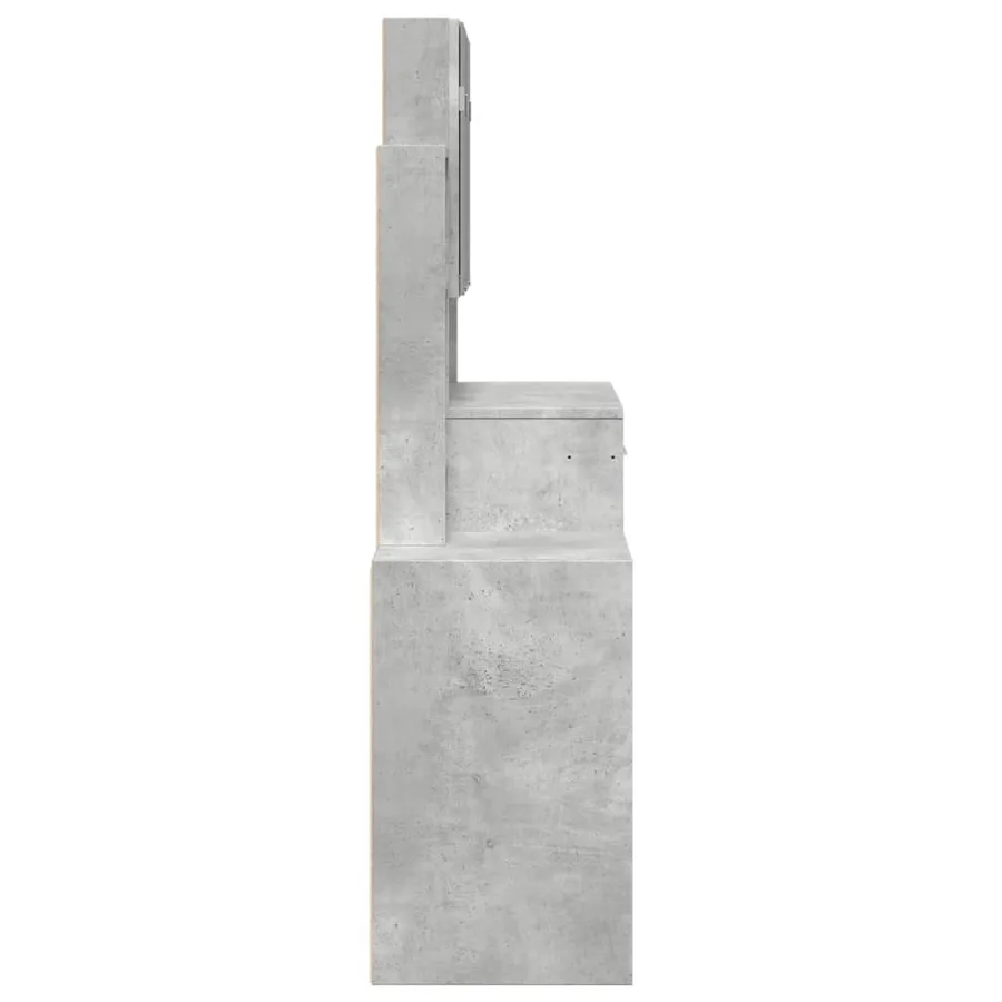 Coiffeuse avec armoire gris béton 80x35x132 cm - 6