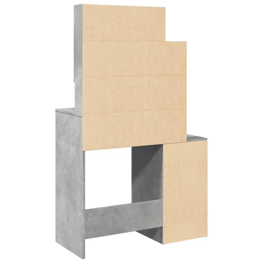 Coiffeuse avec armoire gris béton 80x35x132 cm - 7