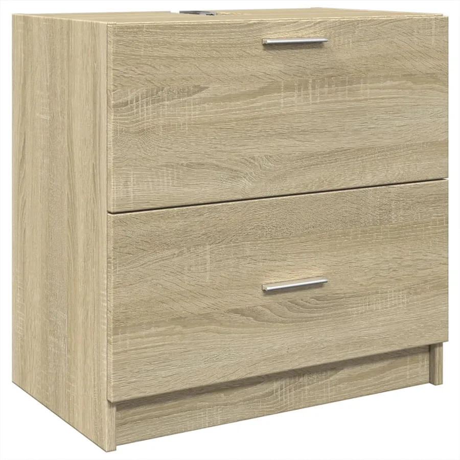 Armoire d'évier chêne sonoma 59x37x59 cm bois d'ingénierie - 2