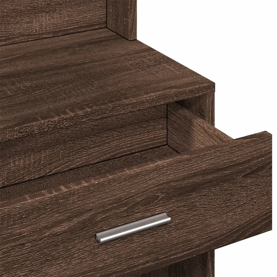 Coiffeuse avec armoire chêne marron 80x35x132 cm - 10