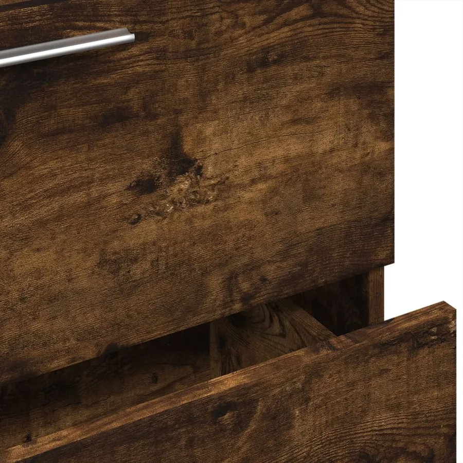 Meuble d'évier chêne fumé 59x37x59 cm bois d'ingénierie - 9