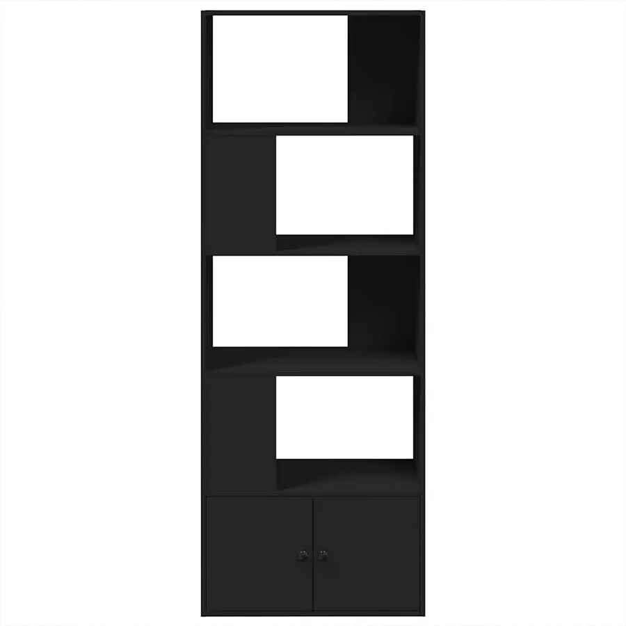 Bibliothèque noir 70x36x189 cm bois d'ingénierie - 3