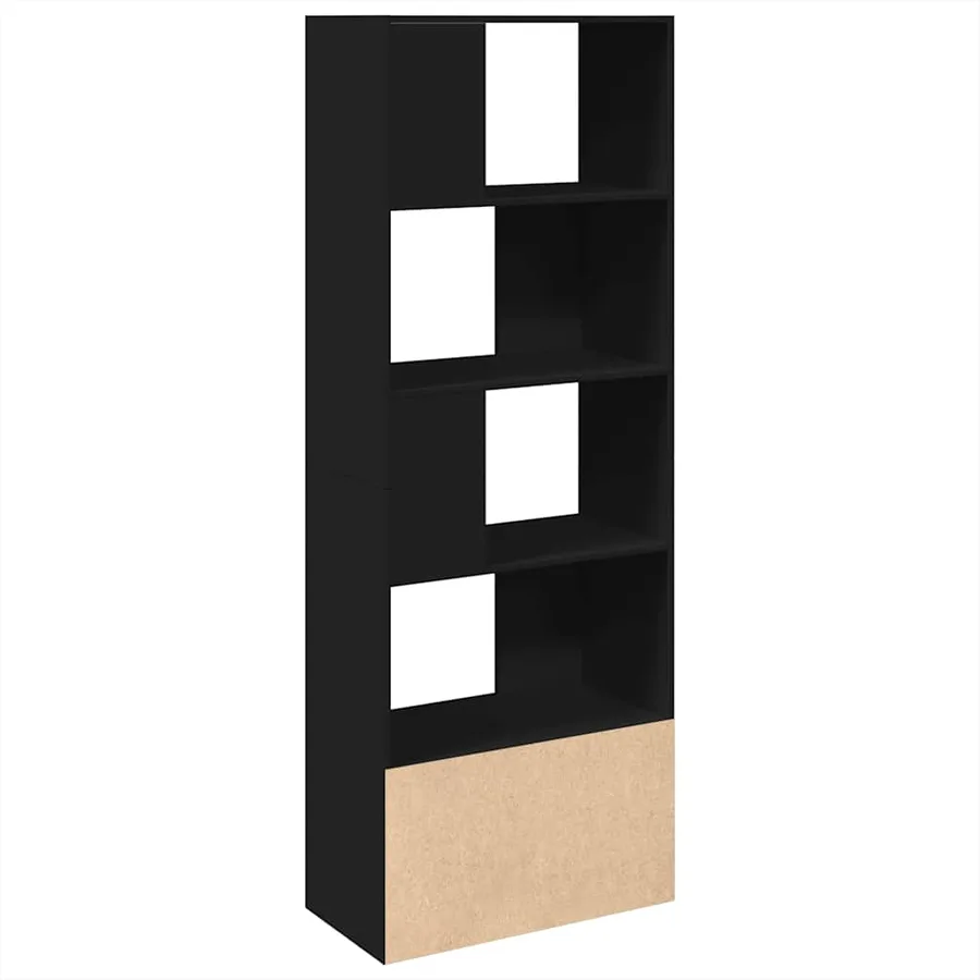 Bibliothèque noir 70x36x189 cm bois d'ingénierie - 5
