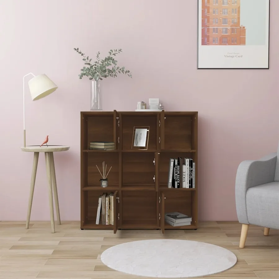 Bibliothèque Chêne marron 90x30x90 cm Bois d'ingénierie - 3