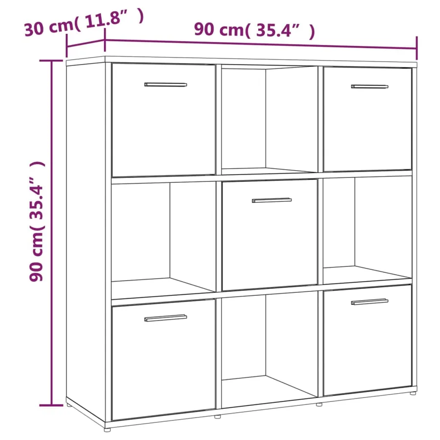 Bibliothèque Chêne marron 90x30x90 cm Bois d'ingénierie - 8