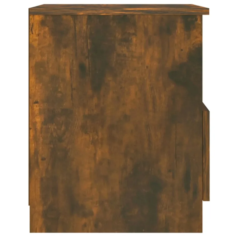 Table de chevet chêne fumé 40x40x50 cm bois d'ingénierie - 6