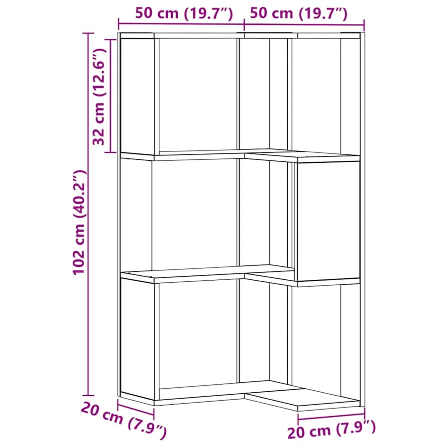 Bibliothèque d'angle 3 niveaux chêne artisanal bois ingénierie - 9