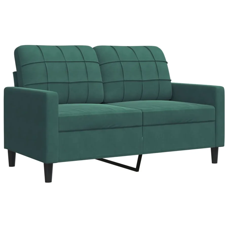 Ensemble de canapés 3 pcs avec coussins Vert foncé Velours - 5
