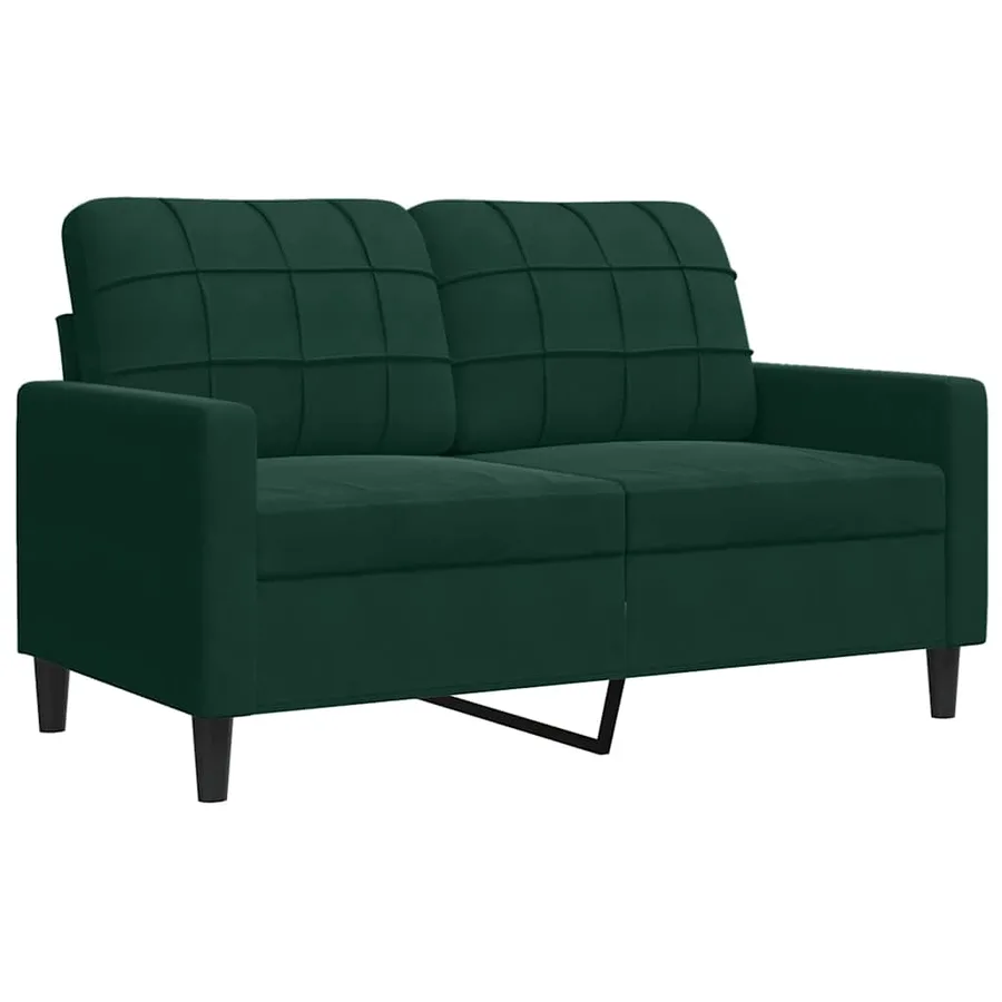Ensemble de canapés 3 pcs avec coussins Vert foncé Velours - 5