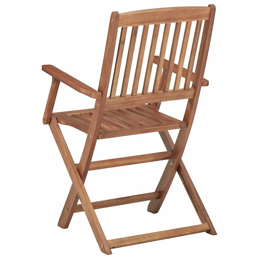Chaises pliables d'extérieur et coussins lot de 8 Bois d'acacia - 6