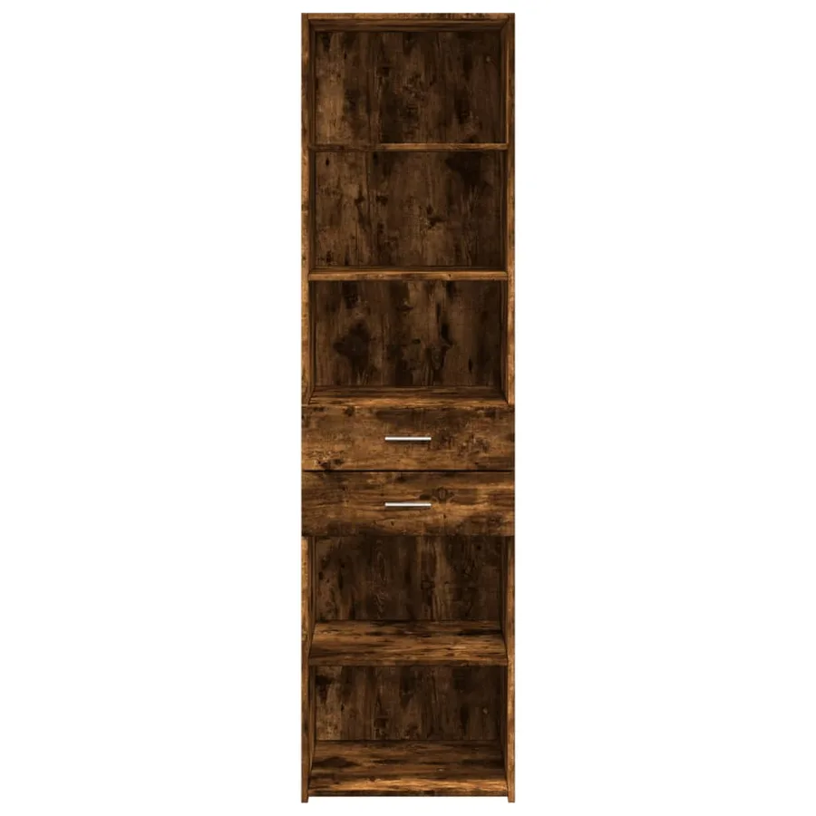 Buffet haut chêne fumé 50x42,5x185 cm bois d'ingénierie - 4