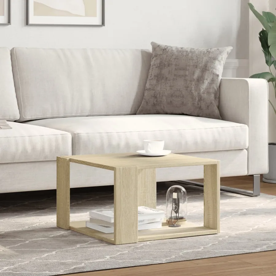 Table basse chêne sonoma 51,5x51,5x30 cm bois d'ingénierie - 3