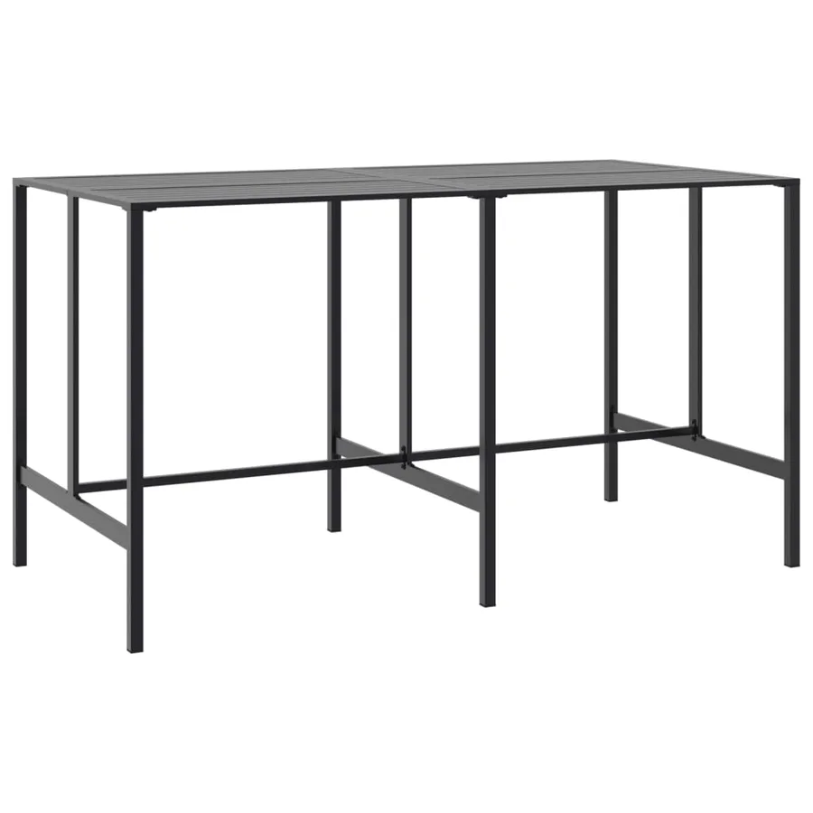 Table de bar noir 200x100x110 cm acier enduit de poudre - 2