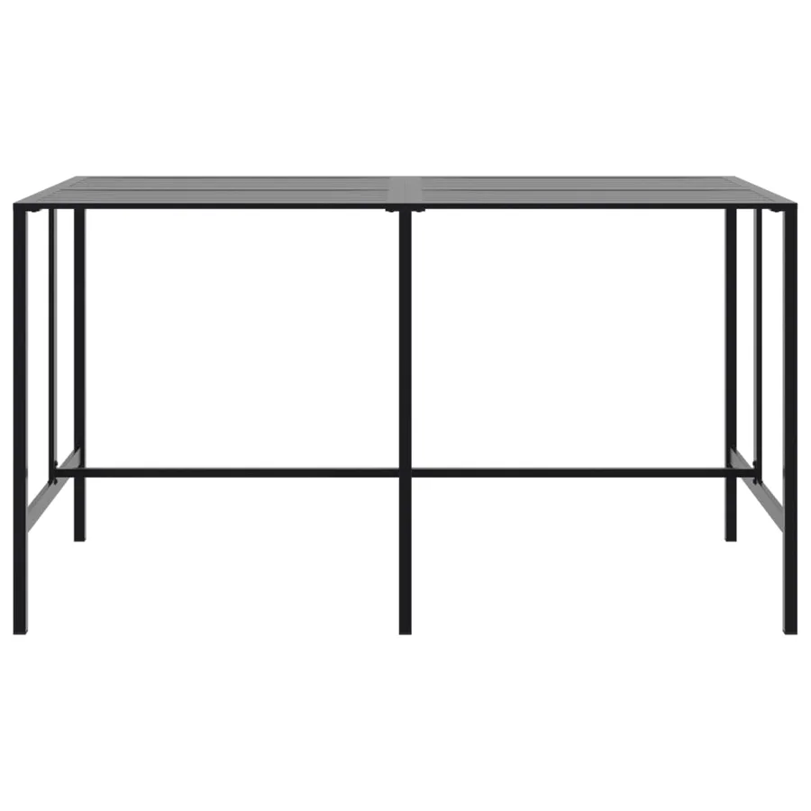 Table de bar noir 200x100x110 cm acier enduit de poudre - 3