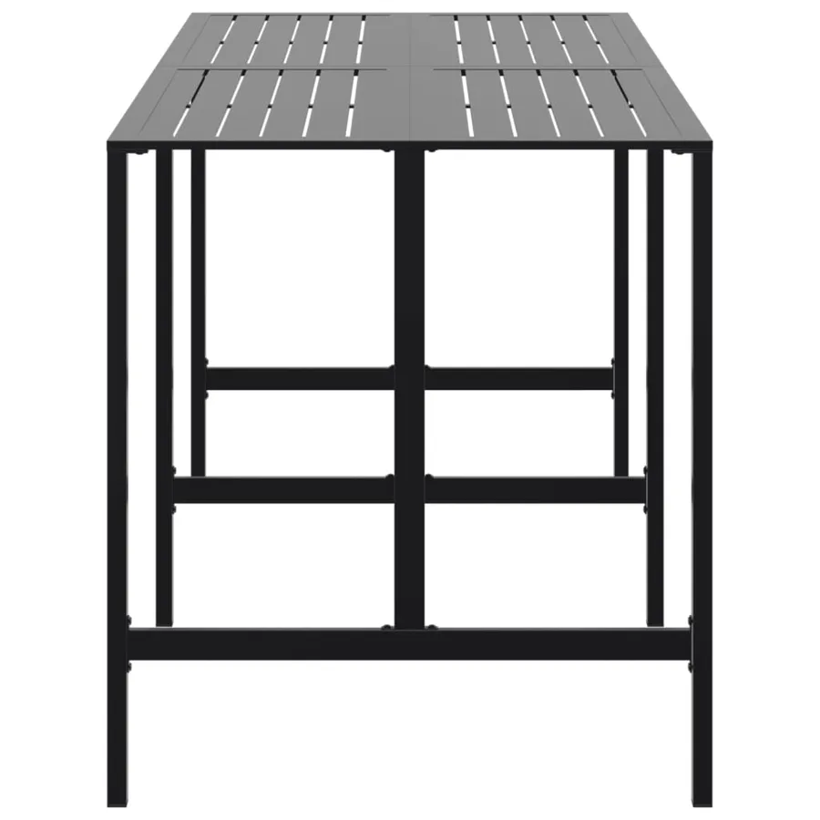 Table de bar noir 200x100x110 cm acier enduit de poudre - 4